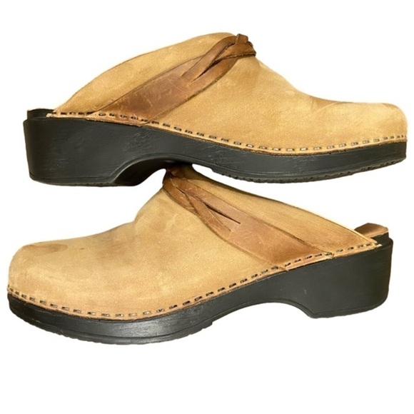 L.L. BEAN Leather Clogs/Mules Leather Braid Tan Suede Women Size 40 (8.5) - Picture 9 of 15